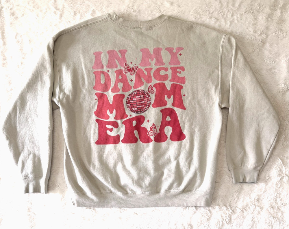 Gildan Heavy Blend Sweatshirt XL In My Dance Mom Era Pink Disco Ball Graphic